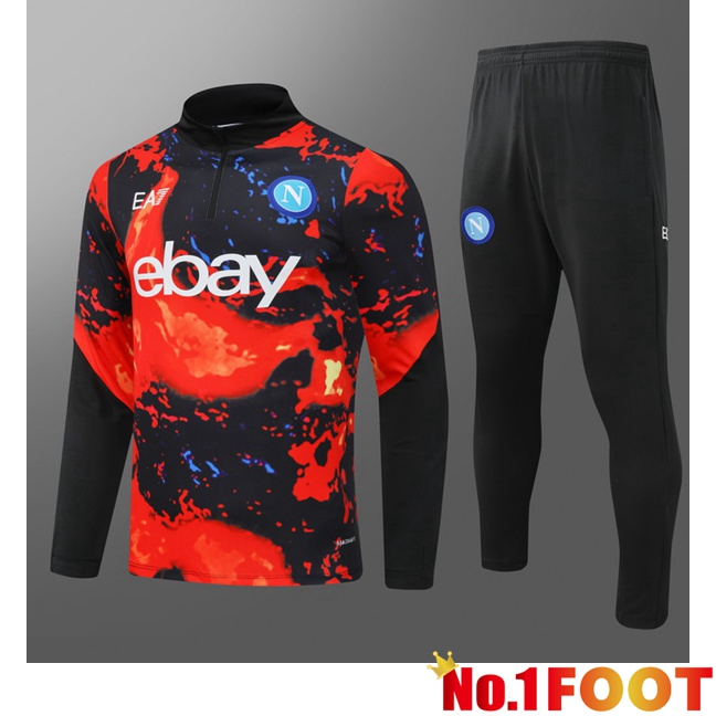 SSC Napoli Kids kit Training TracksuitRed Black 2024/2025