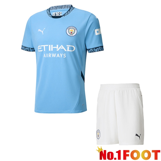 Manchester City Kids Home New Soccer Jersey 2024/2025