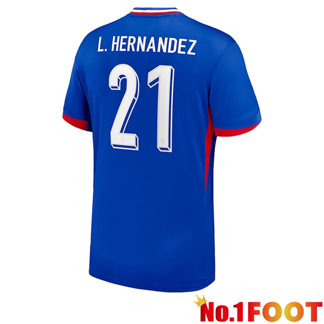 France (L.HERNANDEZ 21) Home Soccer Jersey UEFA Euro 2024