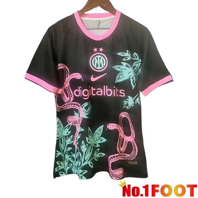 Inter Milan Soccer Jersey Champion 2 Black/Pink 2024/2025