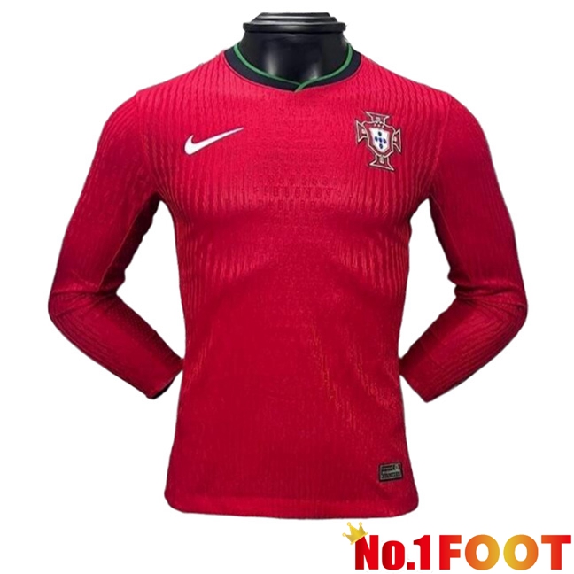 Portugal Home Soccer Jersey Long sleeve UEFA Euro 2024