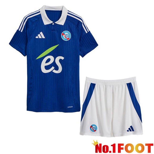 RC Strasbourg Alsace Kids Home Soccer Jersey Blue 2024/2025