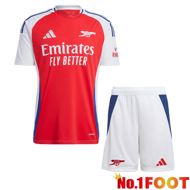 Arsenal Kids Home Soccer Jersey Red White 2024/2025