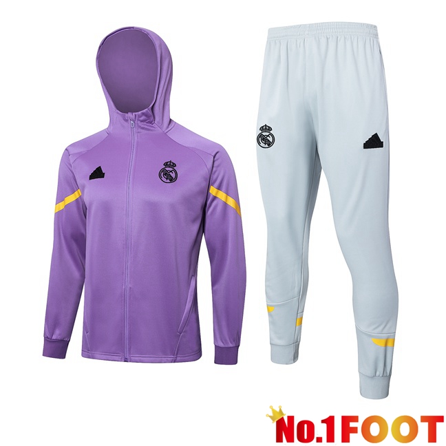 Real Madrid Training Sweatshirt Hoodie Purple 2024/2025