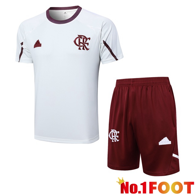 Flamengo kit Training T Shirt + Shorts White 2024/2025