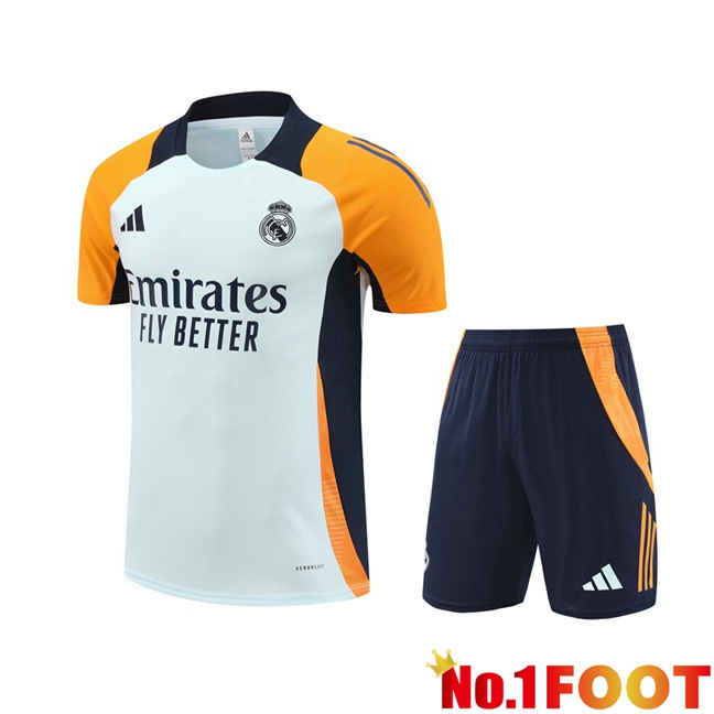 Real Madrid kit Training T Shirt + Shorts Grey 2024/2025