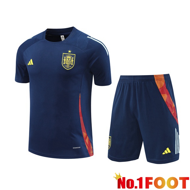 Spain kit Training T Shirt + Shorts Blue Royal 2024/2025