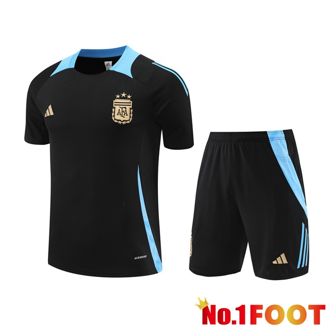 Argentina kit Training T Shirt + Shorts Black 2024/2025