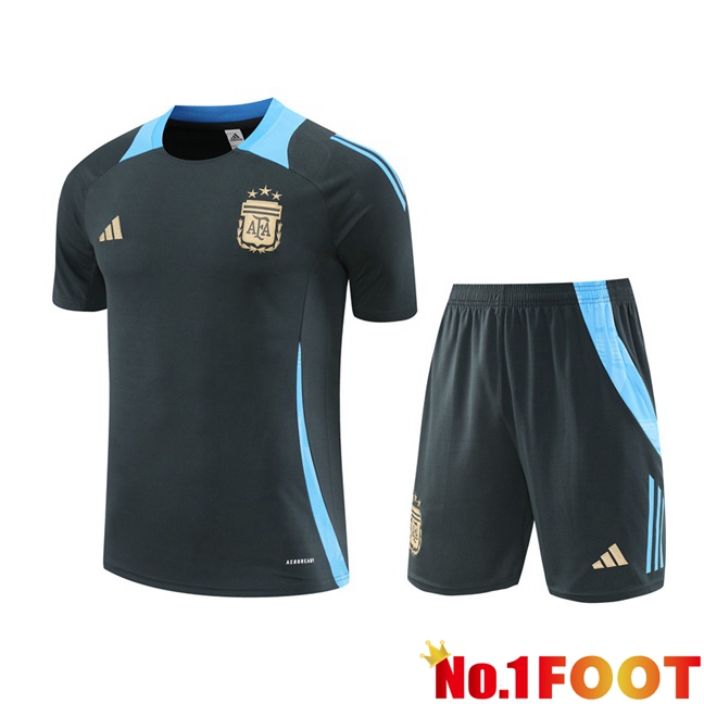 Argentina kit Training T Shirt + Shorts Grey 2024/2025