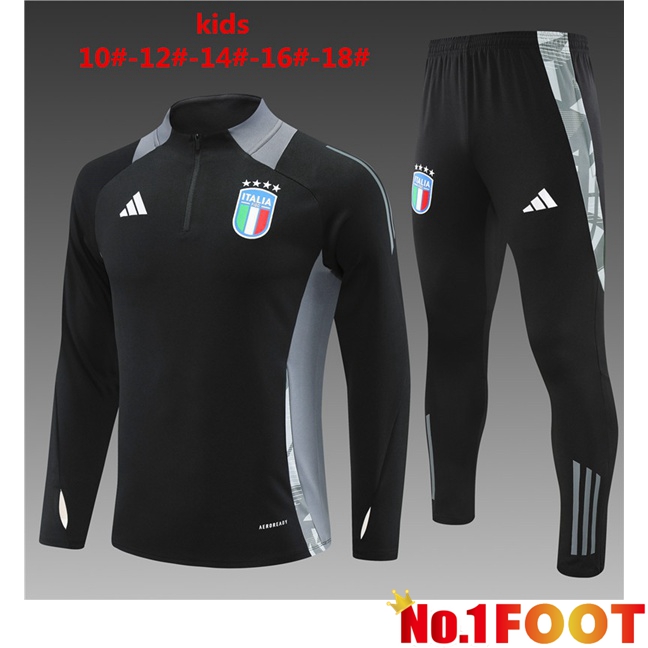 Italy Kids kit Training Tracksuit Black 2024/2025