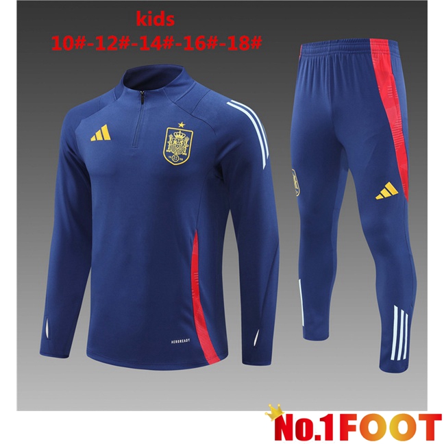 Spain Kids kit Training Tracksuit Blue 2024/2025 - Click Image to Close