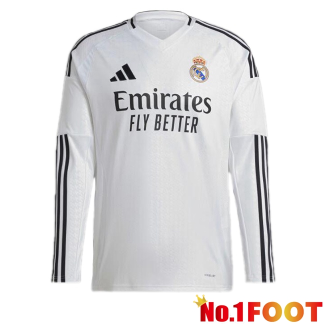 Real Madrid Home Soccer Jersey Long sleeve White 2024/2025