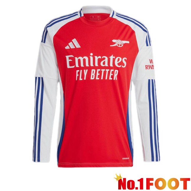 Arsenal Home Soccer Jersey Long sleeve Red White 2024/2025