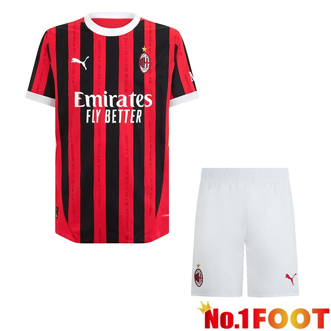 AC Milan Kids Home New Soccer Jersey 2024/2025