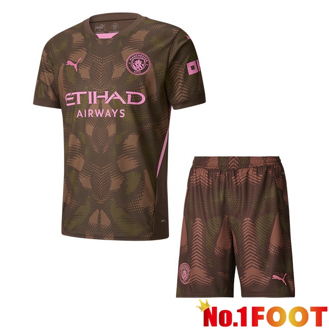 Manchester City Kids Goalkeeper Soccer Jersey Brown 2024/2025