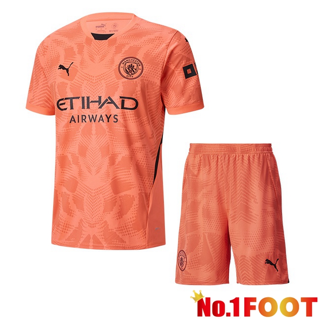 Manchester City Kids Goalkeeper Soccer Jersey Pink 2024/2025