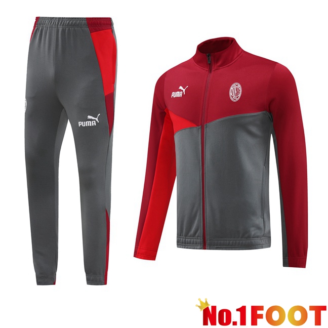 AC Milan Training Jacket Suit Red Grey 2024/2025