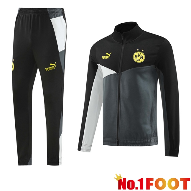 Dortmund BVB Training Jacket Suit Black Grey 2024/2025