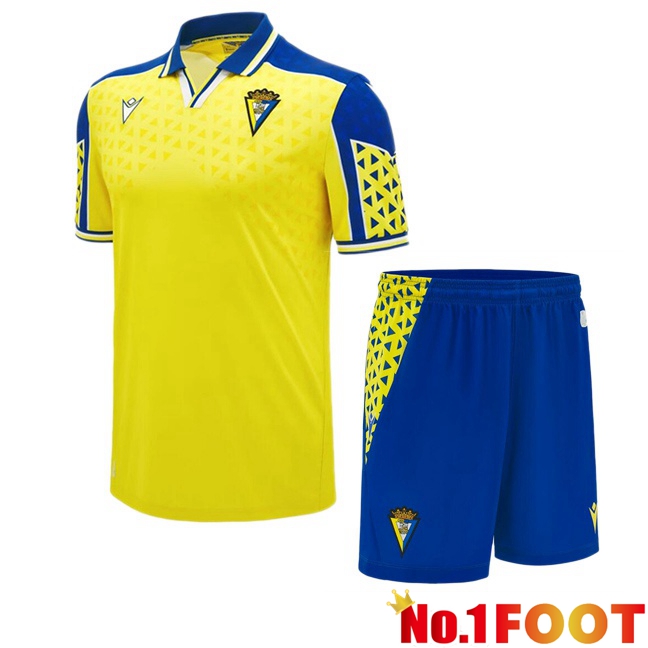 Cadiz CF Kids Home Soccer Jersey Yellow 2024/2025 - Click Image to Close