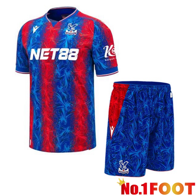 Crystal Palace Kids Home Soccer Jersey Red Blue 2024/2025