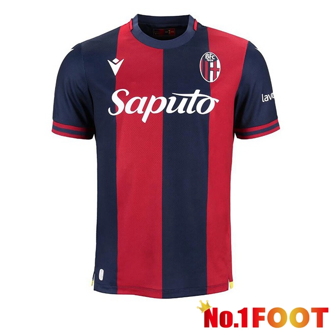 Bologna Home Soccer Jersey Blue Red 2024/2025 - Click Image to Close