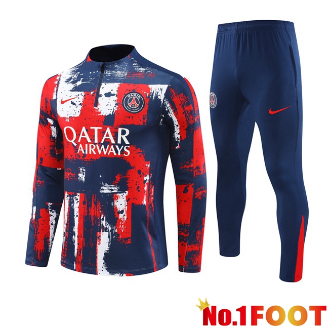 Paris PSG kit Training Tracksuit Red Blue 2024/2025