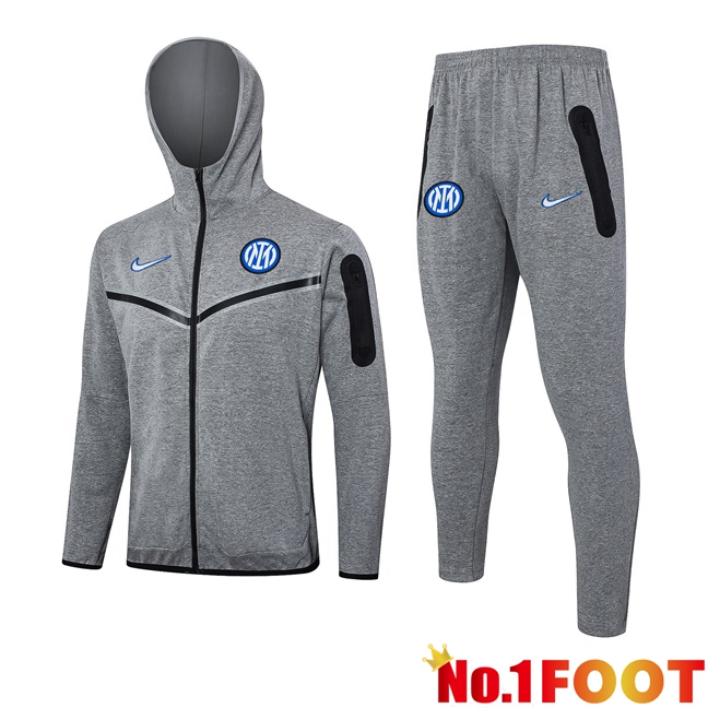 Inter Milan Training Sweatshirt Hoodie Grey 2024/2025