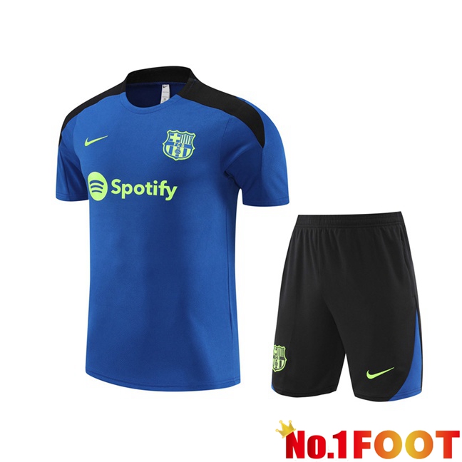 FC Barcelona kit Training T Shirt + Shorts Blue 2024/2025