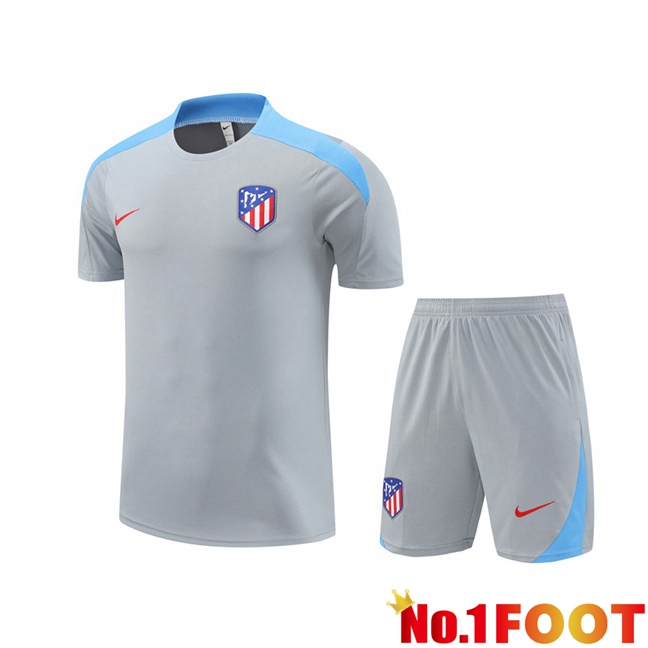 Atletico Madrid kit Training T Shirt + Shorts Grey 2024/2025