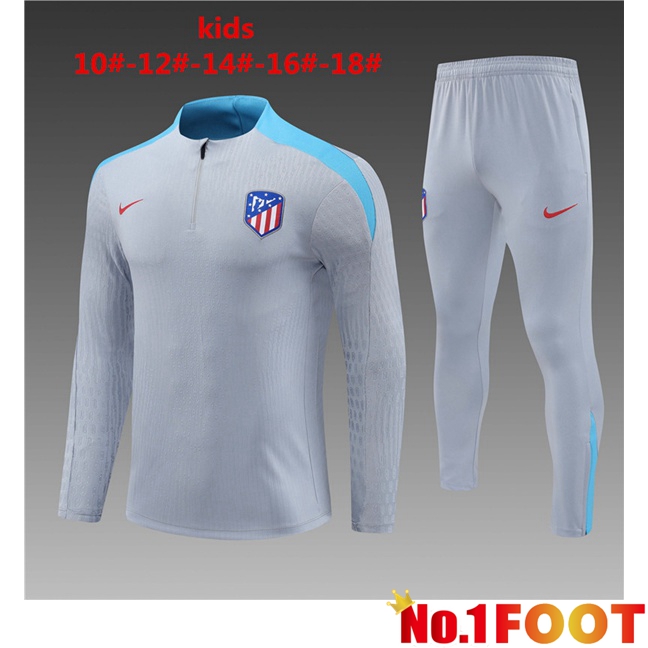 Atletico Madrid Kids kit Training Tracksuit Grey 2024/2025