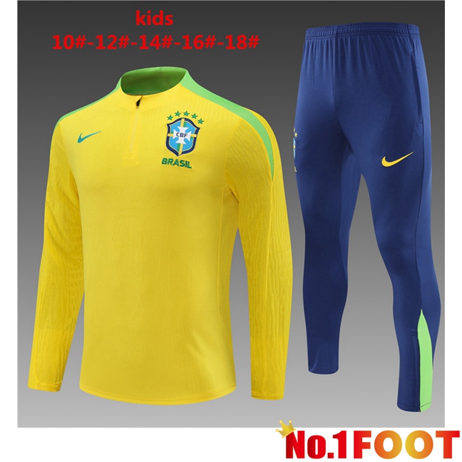 Brazil Kids kit Training Tracksuit Yellow 2024/2025