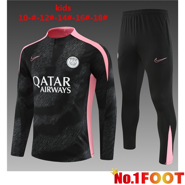 Paris PSG Kids kit Training Tracksuit Black 2024/2025