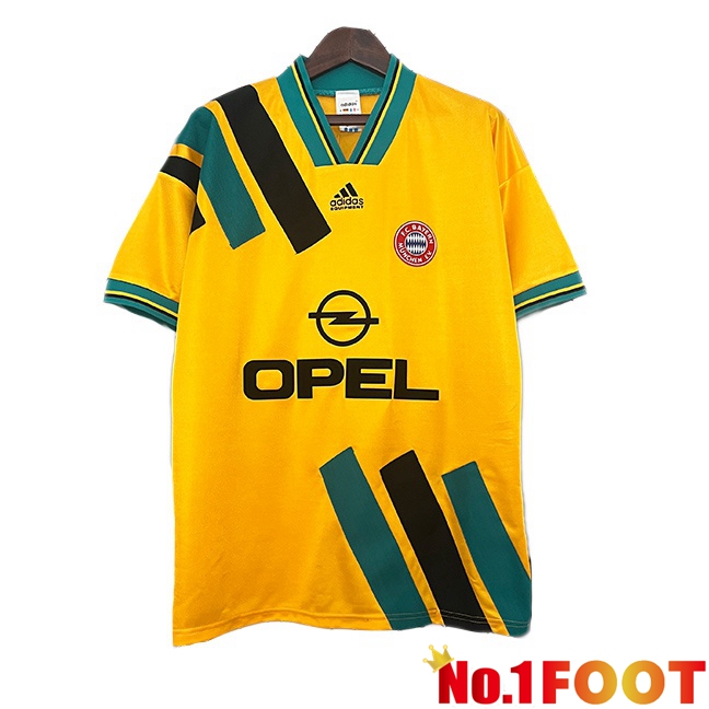 Bayern Munich Retro Away Soccer Jersey Yellow 1993-1995