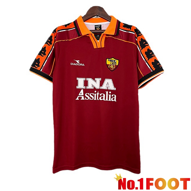 AS Roma Retro Home Soccer Jersey Red 1998-1999