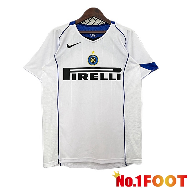 Inter Milan Retro Away Soccer Jersey White 2004-2005