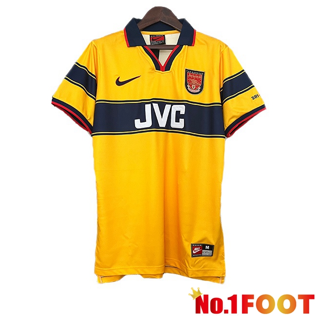 Arsenal Retro Away Soccer Jersey Yellow 1997-1999