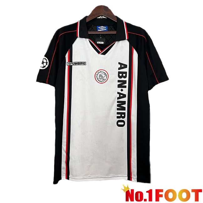 AFC Ajax Retro Away Soccer Jersey White Black 1998-1999