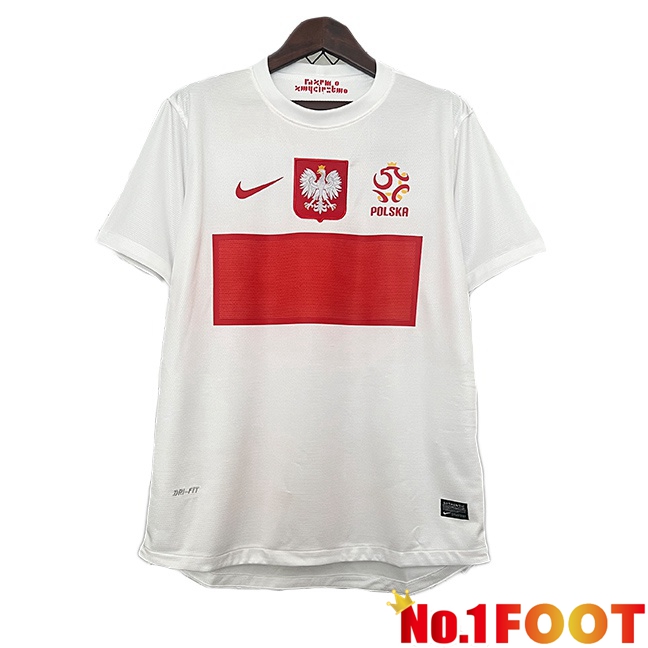 Poland Retro Home Soccer Jersey White 2012