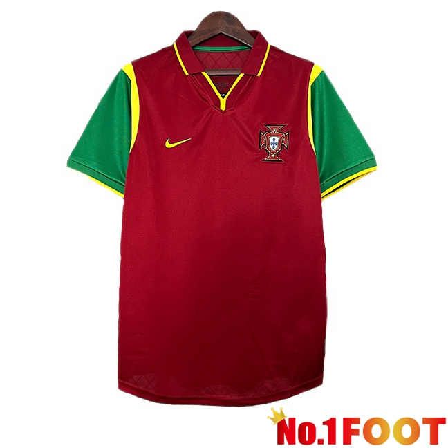 Portugal Retro Home Soccer Jersey Red 1999