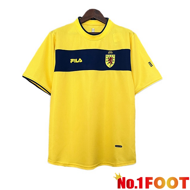 Scotland Retro Away Soccer Jersey Yellow 2000