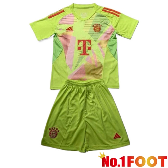 Bayern Munich Kids Goalkeeper Soccer Jersey Green 2024/2025