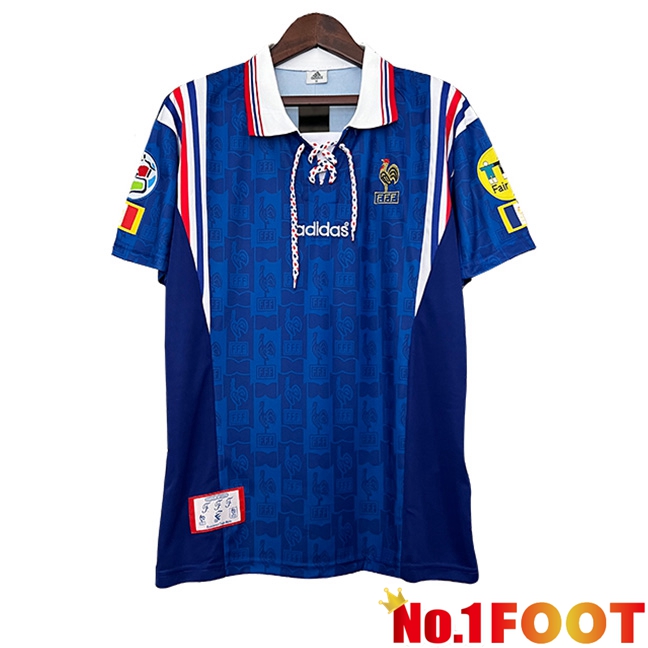 France Retro Home Soccer Jersey 1996