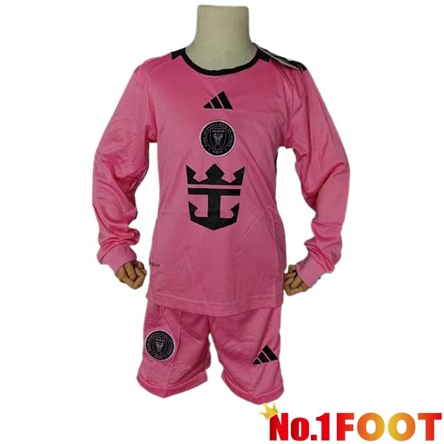 Inter Miami CF Kids Home Soccer Jersey Long sleeve 2024/2025 - Click Image to Close