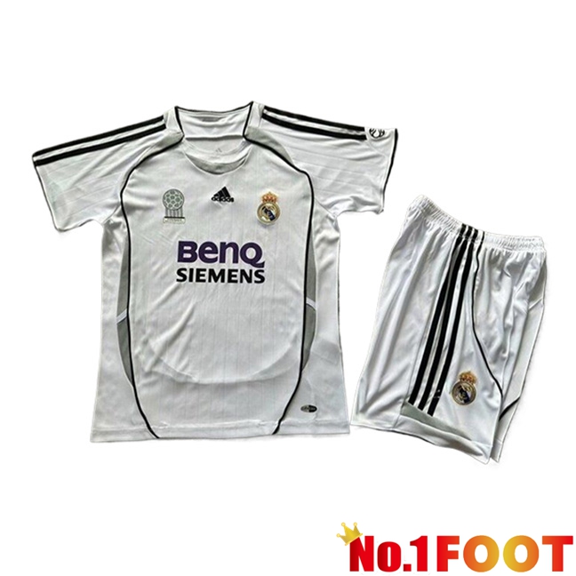 Real Madrid Retro Kids Home Soccer Jersey 2006/2007