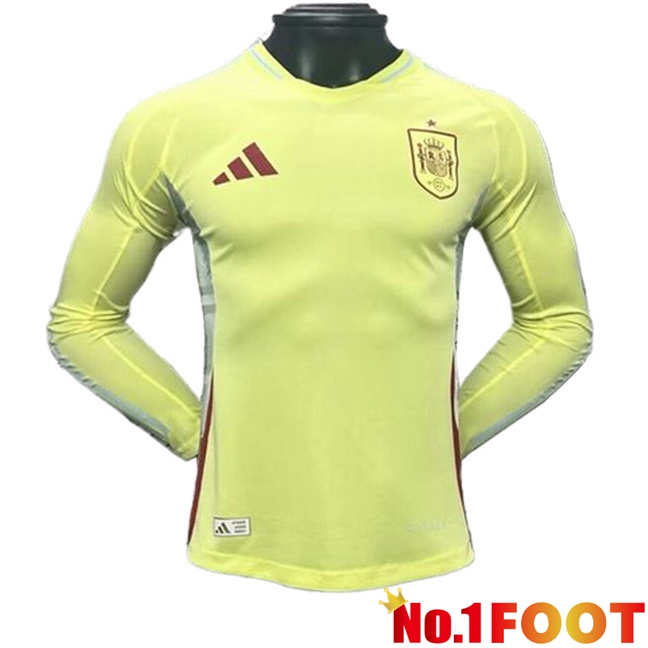 Spain Away Soccer Jersey Long sleeve UEFA Euro 2024