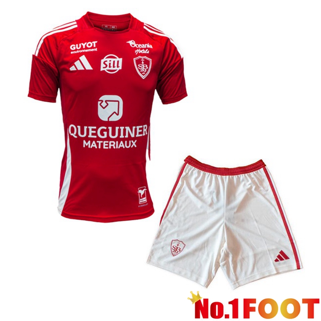 Stade Brestois Kids Home Soccer Jersey Red 2024/2025