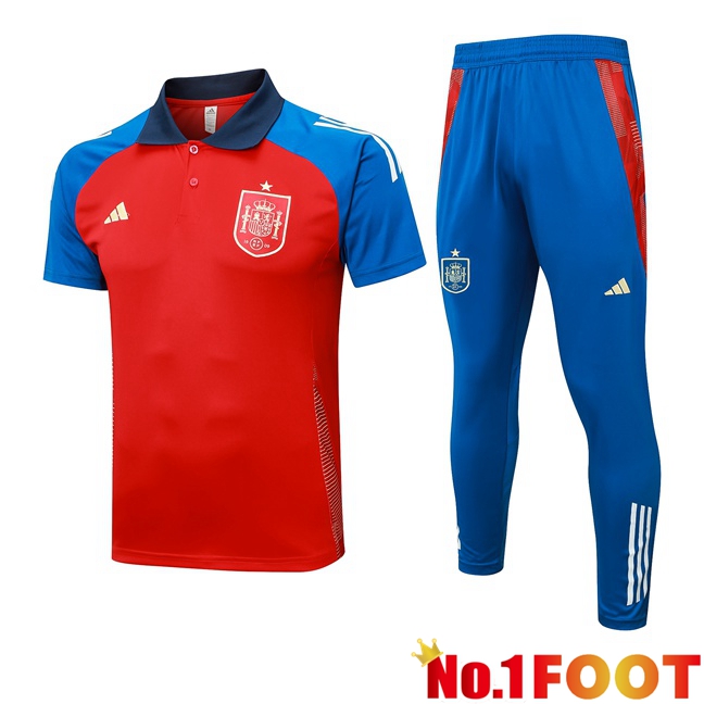 Spain Soccer Polo + Training Pants Red 2024/2025