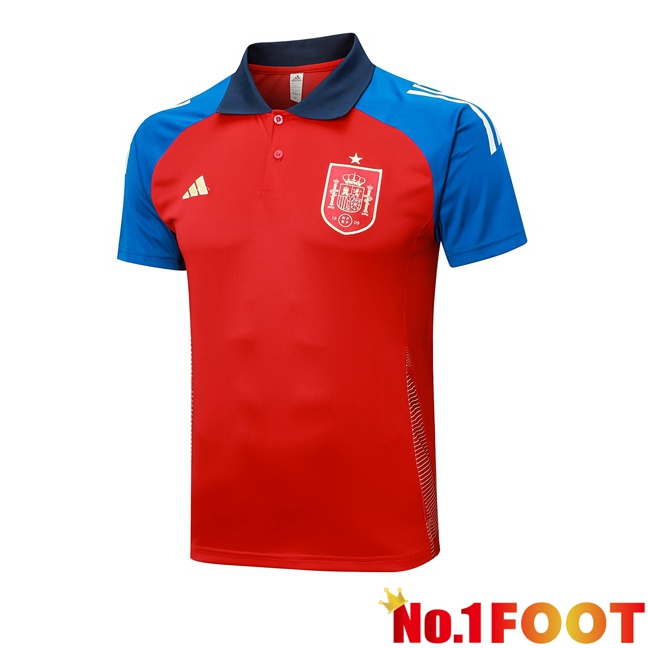 Spain Soccer Polo Red 2024/2025 - Click Image to Close