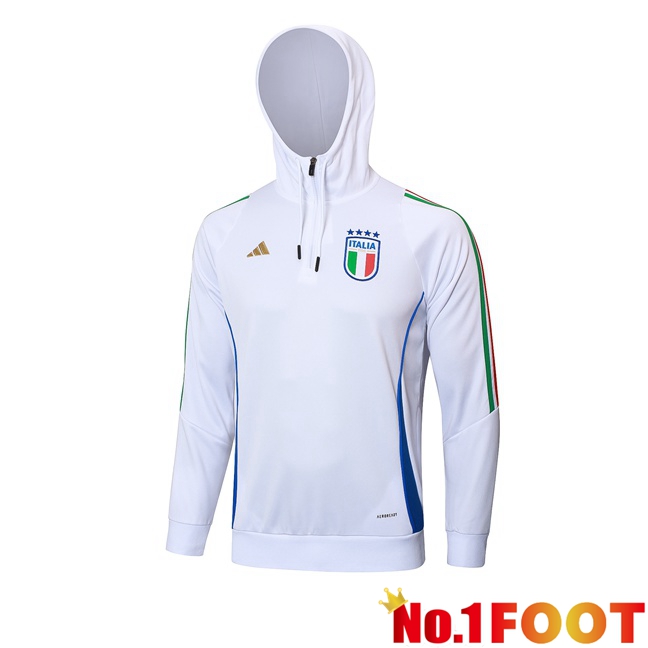 Italy Training Sweatshirt Hoodie White 2024/2025