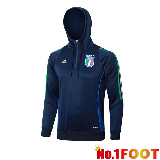 Italy Training Sweatshirt Hoodie Blue Royal 2024/2025